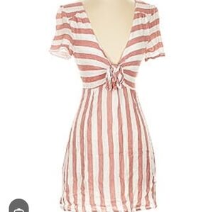 Lira Striped Tie-Front Mini Dress   Size XS